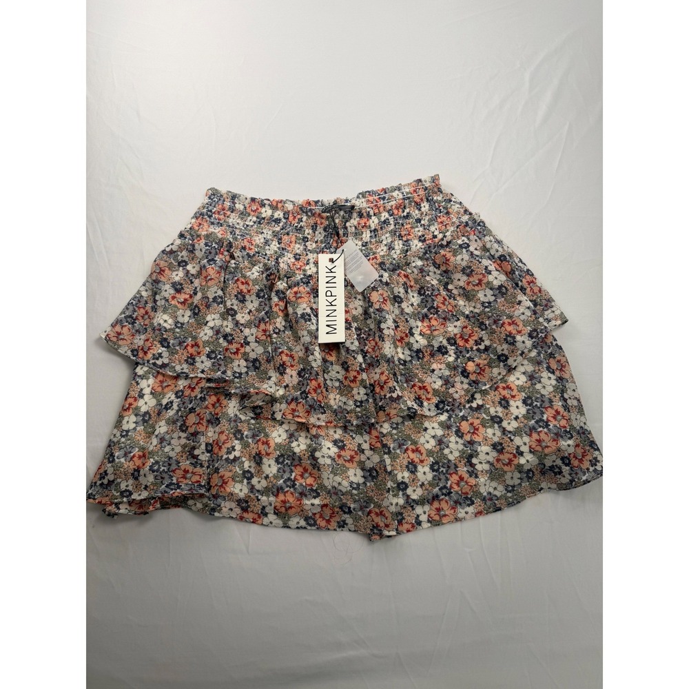 Minkpink Size L Floral Smocked High Waist Shorts‎ NWT Boho Cottagecore